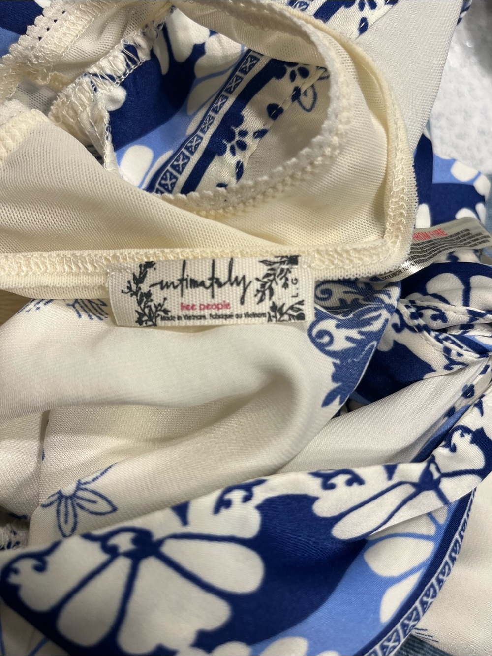 Free People Blue Floral Bodysuit